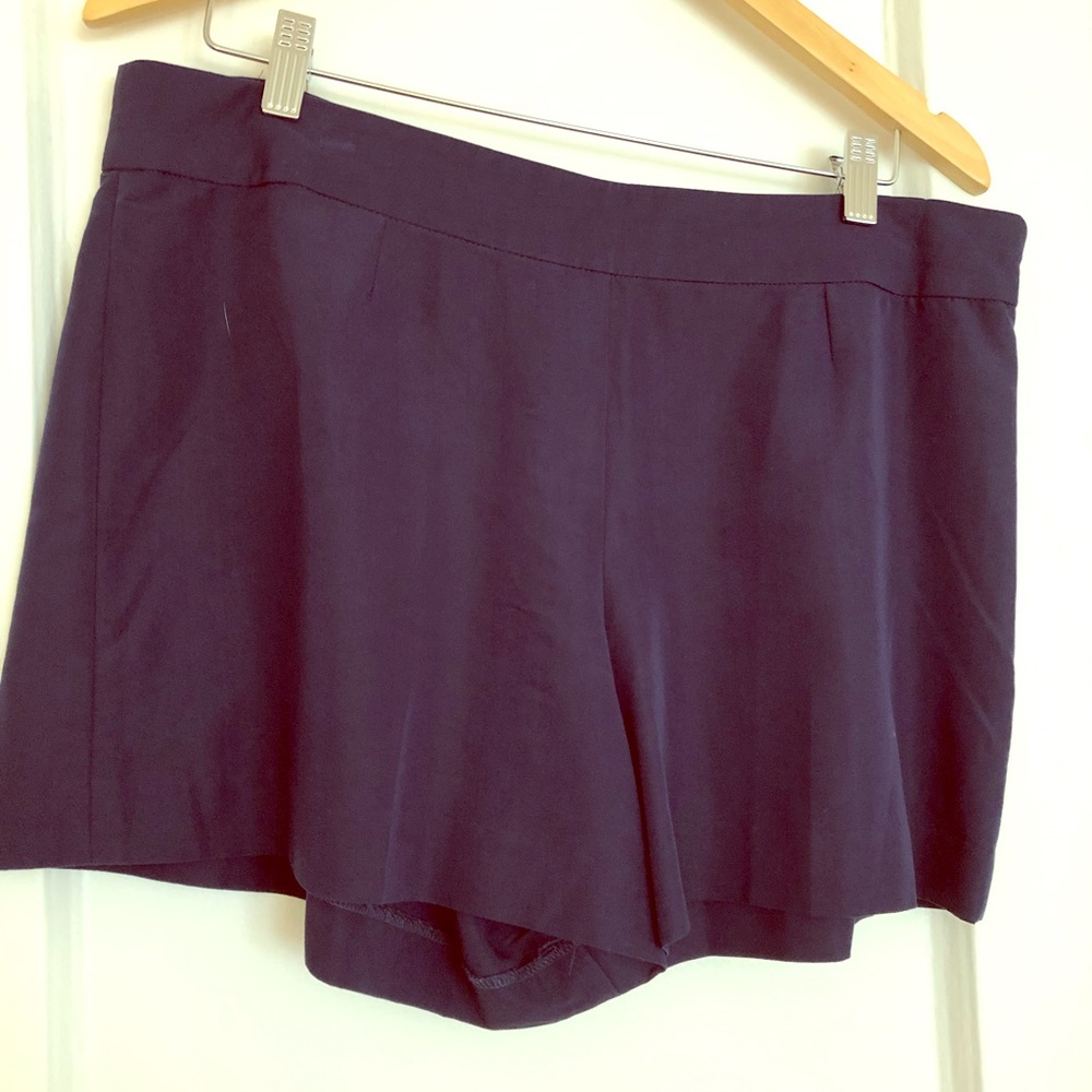Silk navy dress shorts
